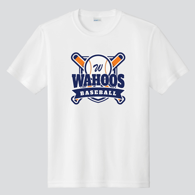 Wahoos Baseball Tshirt - Bat and Ball Logo