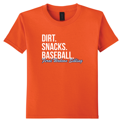 WAHOOS Dirt Snacks Baseball Tshirt